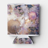 モダンの絵画クリスマスの木の紫色の装飾 缶クーラー (正面)