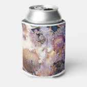 モダンの絵画クリスマスの木の紫色の装飾 缶クーラー (缶裏面)