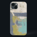 モダンの自由な表現の絵画 iPhone 13ケース<br><div class="desc">このモダンで自由な表現の絵画はミーガンMeagherによって作成されました。 紫色、淡いブルーおよび白いブラシの打撃は薄緑の背景にありました。 このプリントのコピーを今日得て下さい!</div>