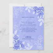 モダンの花葉とオーナメント結婚の サンキューカード (裏面)