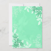モダンの花葉とオーナメント結婚の 招待状 (裏面)