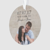 モダンの行%PIPE%の写真の保存日付のオーナメント オーナメント (正面)