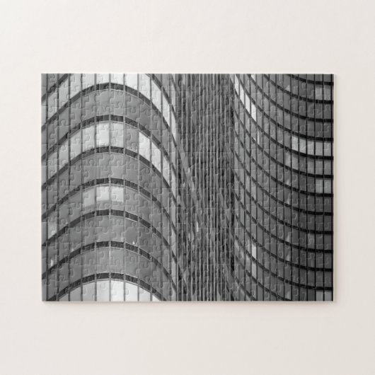 モダンの鋼鉄およびガラスカーテン・ウォール ジグソーパズル (横)