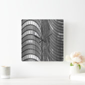 モダンの鋼鉄およびガラスカーテン・ウォール スクエア壁時計 (ホーム)