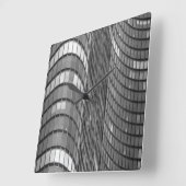 モダンの鋼鉄およびガラスカーテン・ウォール スクエア壁時計 (傾斜)