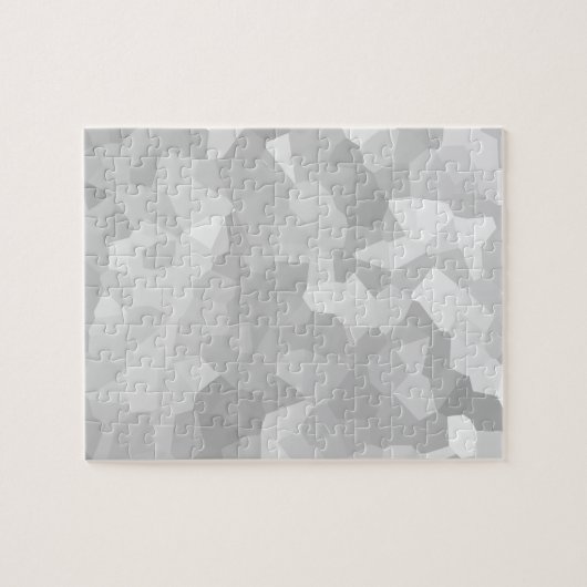 モダンの-灰色および白い多角形の形の抽象芸術 ジグソーパズル (横)