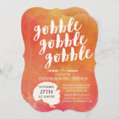 モダンはがつがつむさぼりますトルコの感謝祭の夕食をがつがつむさぼります 招待状 (正面/裏面)