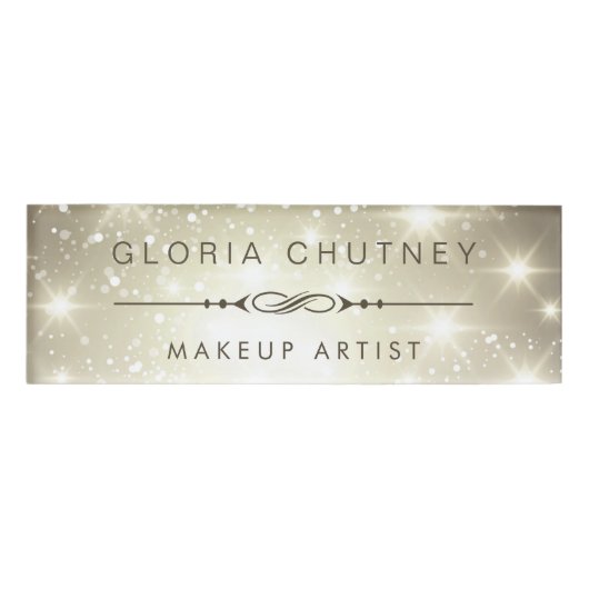 モダンはきらめくな《写真》ぼけ味のグリッターを眩まします 名札 (正面)