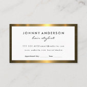 モダンはさみ |ヘアピン |メタリック金ゴールド縁ど 予約カード (裏面)