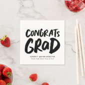 モダンはっきりしたおめでとう卒業パーソナライズされた スタンダードカクテルナプキン (インサイチュ)