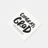 モダンはっきりしたおめでとう卒業パーソナライズされた スタンダードカクテルナプキン (角)