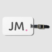 モダンはっきりしたイニシャル |カスタムトレンディーピンクモノグラム ラゲッジタグ (正面横)