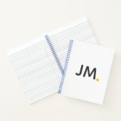 モダンはっきりしたイニシャル |マスタードスタイリッシュモノグラム ノートブック (内部)