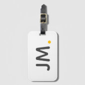 モダンはっきりしたイニシャル |マスタードスタイリッシュモノグラム ラゲッジタグ (正面縦)