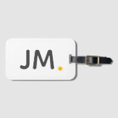 モダンはっきりしたイニシャル |マスタードスタイリッシュモノグラム ラゲッジタグ (正面横)