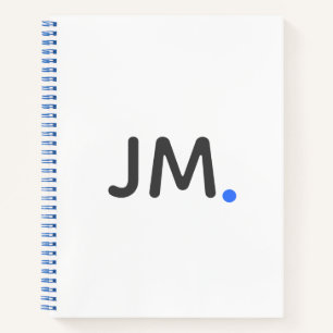 モダンはっきりしたイニシャル  印象的なステートメントおもしろい青 ノートブック