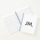 モダンはっきりしたイニシャル |印象的なステートメントおもしろい青 ノートブック (内部)