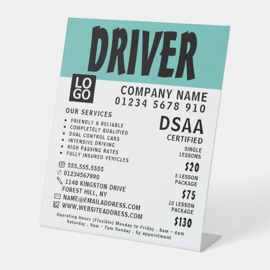 モダンはっきりしたインストラクター広告 台座サイン (正面)