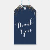 モダンはっきりしたウィローツリーネイビーブルー金ゴールド結婚 ギフトタグ (裏面)