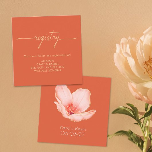 モダンはっきりしたウェディングシャワー エンクロージャーカード