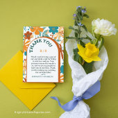 モダンはっきりしたエレガントフローラ結婚ズ サンキューカード