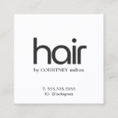 モダンはっきりしたエレガント白黒フェイクハート スクエア名刺 (正面)