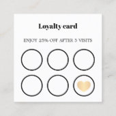 モダンはっきりしたエレガント白黒フェイクハート スクエア名刺 (裏面)