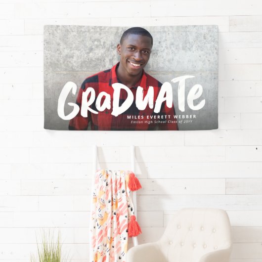 モダンはっきりしたカッコいい卒業1回目 横断幕 (インサイチュ)