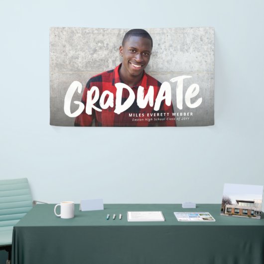 モダンはっきりしたカッコいい卒業1回目 横断幕 (トレードショー)