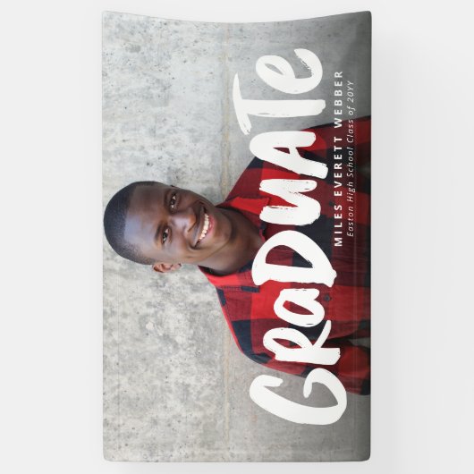 モダンはっきりしたカッコいい卒業1回目 横断幕 (縦)