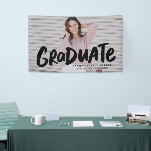 モダンはっきりしたカッコいい卒業1回目 横断幕 (トレードショー)