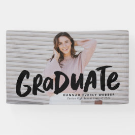 モダンはっきりしたカッコいい卒業1回目 横断幕