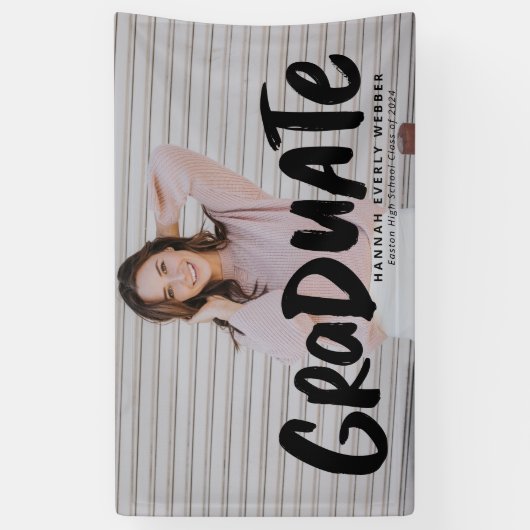 モダンはっきりしたカッコいい卒業1回目 横断幕 (縦)