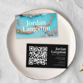 モダンはっきりしたカッコいい撮影タイポグラフィQRコード 名刺