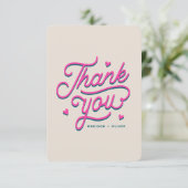 モダンはっきりしたカラフルタイポグラフィ結婚の サンキューカード (スタンド正面)