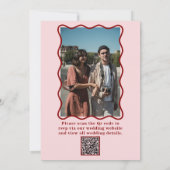 モダンはっきりしたカラフルファンキーレトロ結婚ズ 招待状 (裏面)