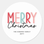 モダンはっきりしたカラフルメリー ラウンドシール (正面)