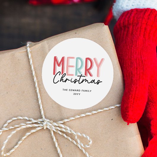 モダンはっきりしたカラフルメリー ラウンドシール