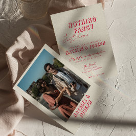 モダンはっきりしたカラフルユニーク写真結婚の 招待状