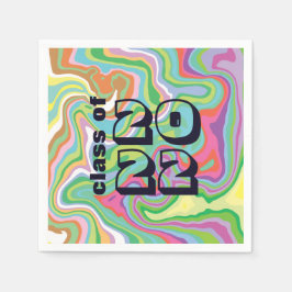 モダンはっきりしたカラフル卒業クラス スタンダードカクテルナプキン