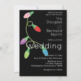 モダンはっきりしたクリスマス結婚灯 案内状