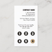 モダンはっきりしたシンプルストライプ金ゴールドダークフェイクグレイ ロイヤリティカード (裏面)