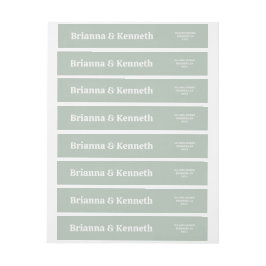 モダンはっきりしたシンプルタイポグラフィセージ結婚ズ ラップアラウンドラベル