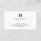 モダンはっきりしたシンプルタイポグラフィモノグラム線 名刺 (裏面)