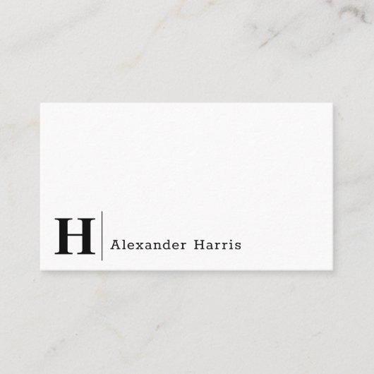 モダンはっきりしたシンプルタイポグラフィモノグラム線 名刺 (正面)