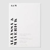 モダンはっきりしたシンプルタイポグラフィ結婚ズ ベラム紙招待状 (正面)