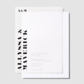 モダンはっきりしたシンプルタイポグラフィ結婚ズ ベラム紙招待状 (オフセット)