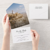 モダンはっきりしたシンプルロマン結婚ト写真 オールインワン招待状