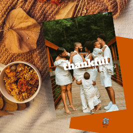 モダンはっきりしたシンプル文字感謝祭フォトカード シーズンカード