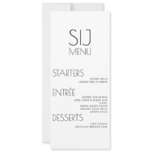 モダンはっきりしたシンプル白黒結婚のメニュー